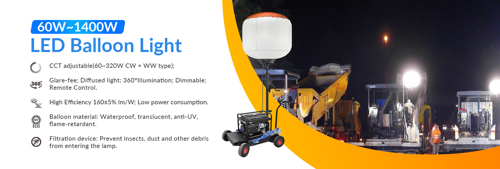 คุณภาพ ไฟบอลลูน LED โรงงาน