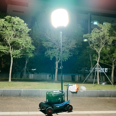 ไฟ LED บอลลูนแบบไร้แสงสะท้อน 360 องศา 60W 100W 120W 320W บนขาตั้งสำหรับไซต์งานก่อสร้าง