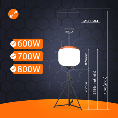 700W Led Balloon Lights 112000lm ไฟหอไฟกลางแจ้งสําหรับการส่องแสงอุตสาหกรรม