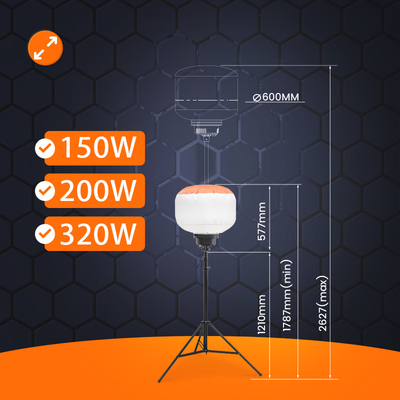 แบตเตอรี่ใช้งานได้หลายครั้ง บอลลูน LED 200W 320W โมบายเลิฟท์ทาวเวอร์สําหรับงานกลางแจ้ง
