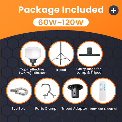 5000 ชั่วโมง แสงเบลลูน LED 60W 100W LED Light Tower สําหรับค่ายปาร์ตี้