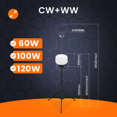 5000 ชั่วโมง แสงเบลลูน LED 60W 100W LED Light Tower สําหรับค่ายปาร์ตี้