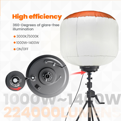 1000W สถานงานก่อสร้าง LED ปรับแสง 360 องศา