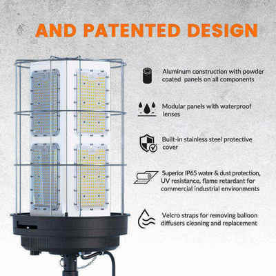 โรงงานสั่ง 36W ไฟฟ้า LED ดาวน้ําตกกลางแจ้ง ไฟโฟตปรับปรับความสูงของเสาสําหรับค่ายช่วยเหลือภัยพิบัติ